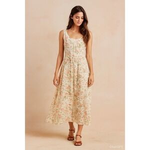 Frye XS Maxi Dress Floral Print‎ Sleeveless Casual Summer Sundress Cottagecore